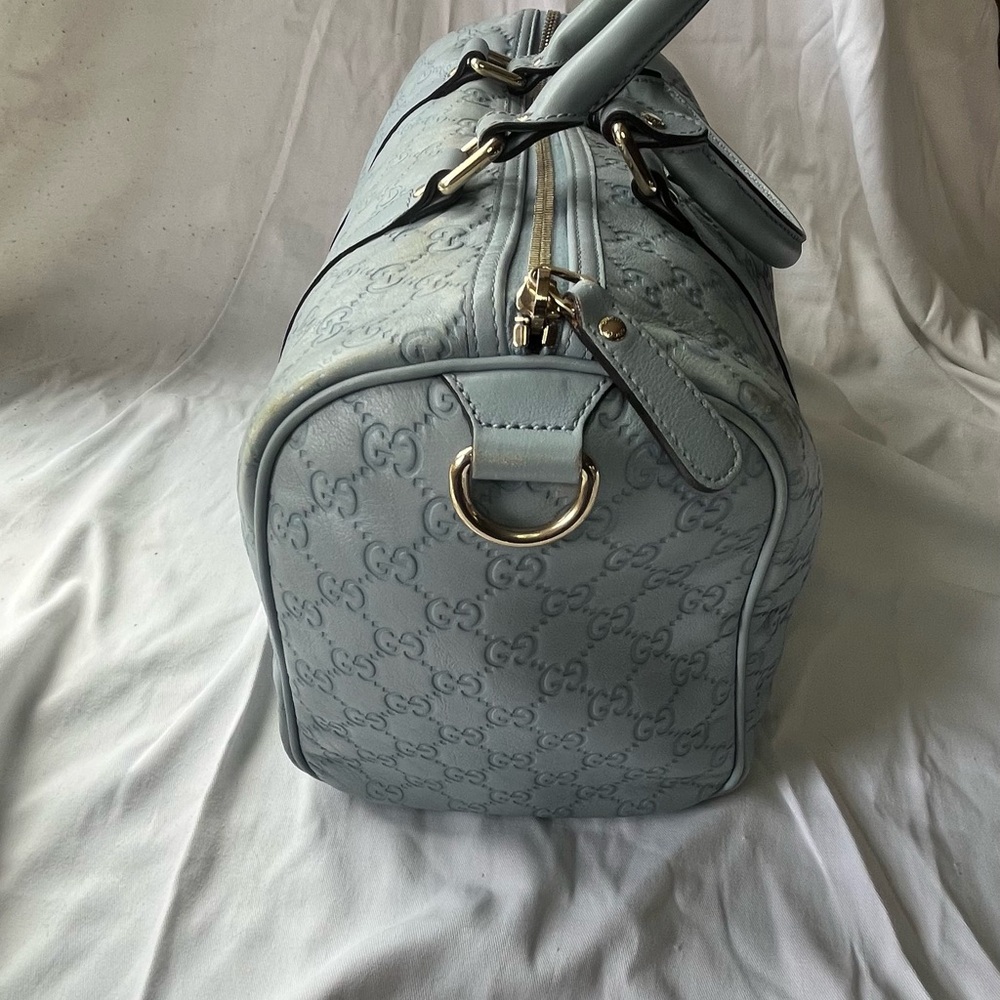 Gucci Guccissima Light Blue Leather Joy Boston Bag - Picture 5 of 8